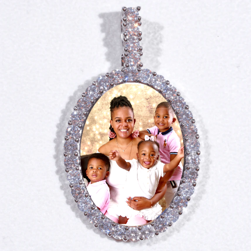 Large 3D Oval Custom Picture Pendant
