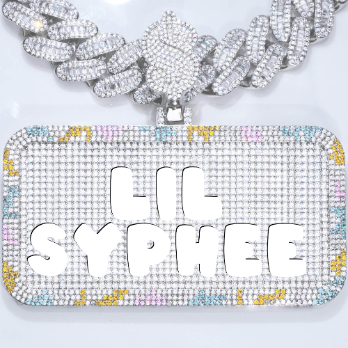 CUSTOM LETTER NECKLACE 3D COLORFUL SQUARE
