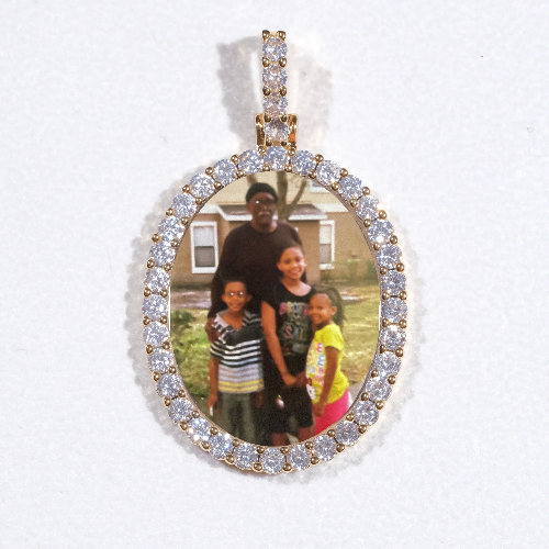 3D Oval Custom Picture Pendant