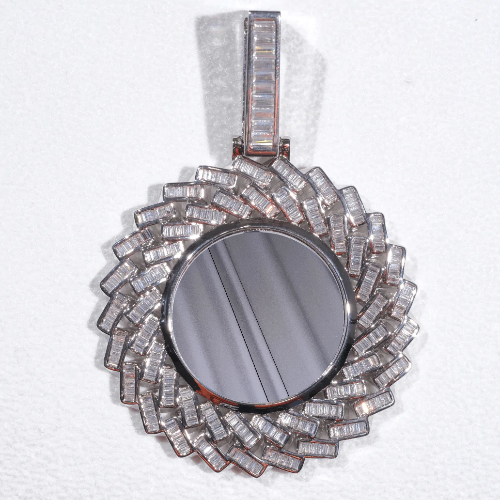 Large 3D Baguette Custom Picture Pendant