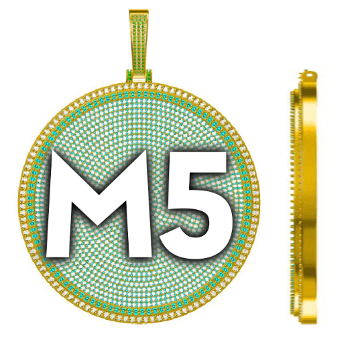 CUSTOM LETTER NECKLACE 3D BIG DISC