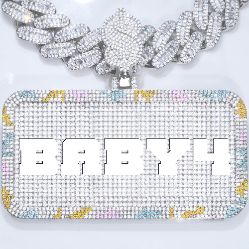 CUSTOM LETTER NECKLACE 3D COLORFUL SQUARE