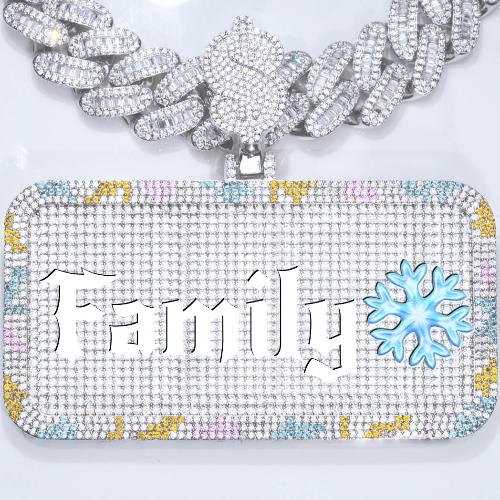 CUSTOM LETTER NECKLACE 3D COLORFUL SQUARE