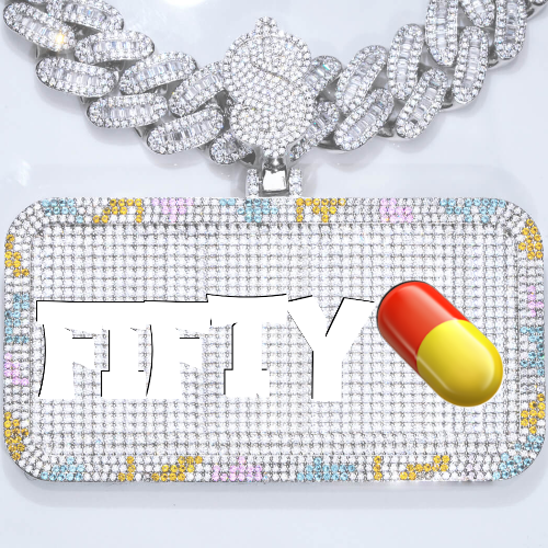 CUSTOM LETTER NECKLACE 3D COLORFUL SQUARE