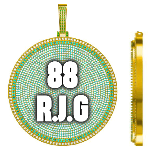 CUSTOM LETTER NECKLACE 3D BIG DISC