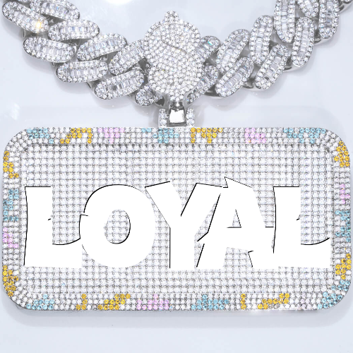 CUSTOM LETTER NECKLACE 3D COLORFUL SQUARE