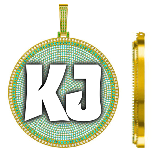 CUSTOM LETTER NECKLACE 3D BIG DISC