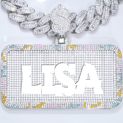 CUSTOM LETTER NECKLACE 3D COLORFUL SQUARE