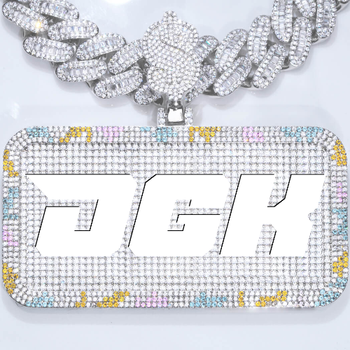 CUSTOM LETTER NECKLACE 3D COLORFUL SQUARE