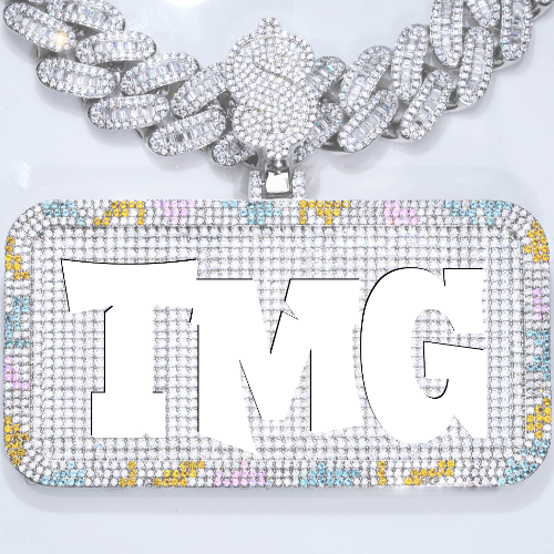 CUSTOM LETTER NECKLACE 3D COLORFUL SQUARE