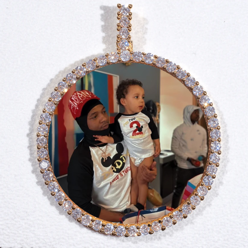 LARGE 3D CIRCLE CUSTOM PICTURE PENDANT