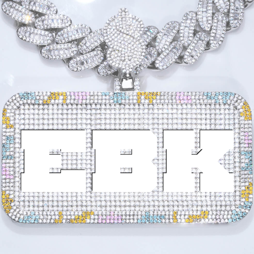 CUSTOM LETTER NECKLACE 3D COLORFUL SQUARE
