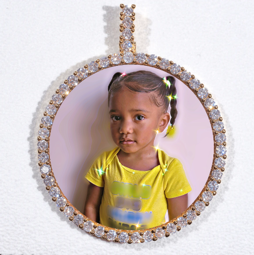 LARGE 3D CIRCLE CUSTOM PICTURE PENDANT