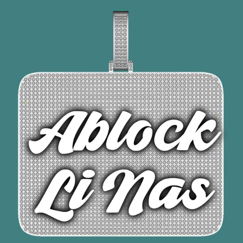 CUSTOM LETTER NECKLACE 3D BIG SQUARE