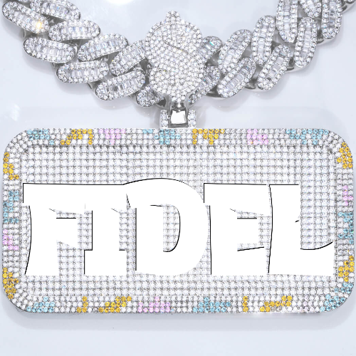 CUSTOM LETTER NECKLACE 3D COLORFUL SQUARE