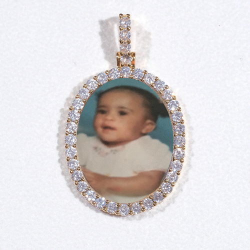3D Oval Custom Picture Pendant