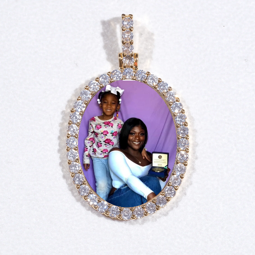 3D Oval Custom Picture Pendant