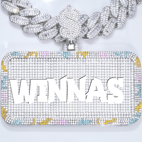 CUSTOM LETTER NECKLACE 3D COLORFUL SQUARE