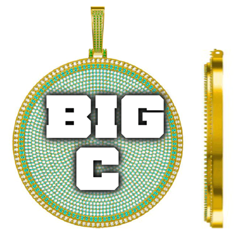 CUSTOM LETTER NECKLACE 3D BIG DISC
