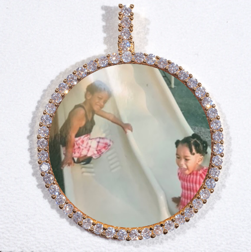 LARGE 3D CIRCLE CUSTOM PICTURE PENDANT