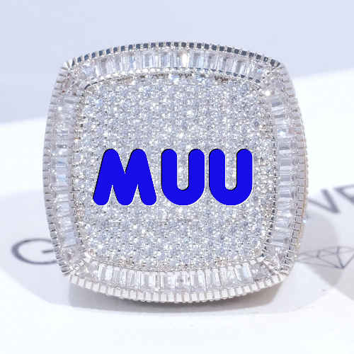 CUSTOM LETTER 3D ICED RING