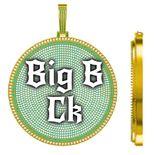 CUSTOM LETTER NECKLACE 3D BIG DISC