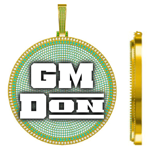 CUSTOM LETTER NECKLACE 3D BIG DISC