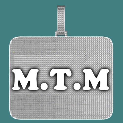 CUSTOM LETTER NECKLACE 3D BIG SQUARE