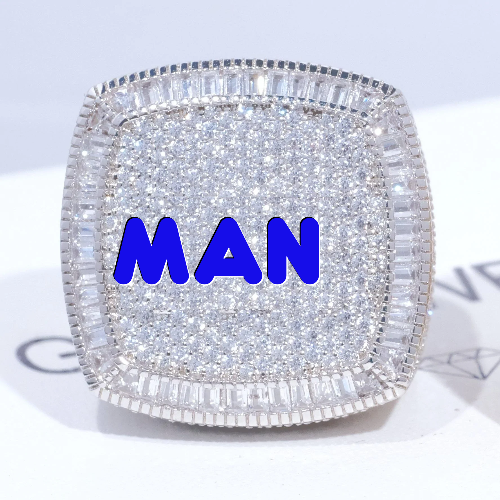 CUSTOM LETTER 3D ICED RING