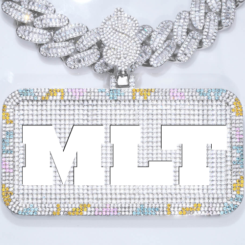 CUSTOM LETTER NECKLACE 3D COLORFUL SQUARE