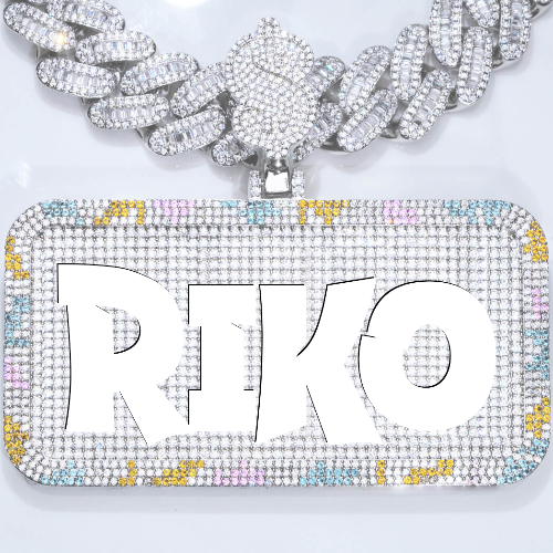 CUSTOM LETTER NECKLACE 3D COLORFUL SQUARE
