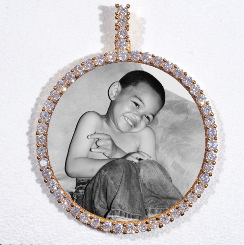 LARGE 3D CIRCLE CUSTOM PICTURE PENDANT
