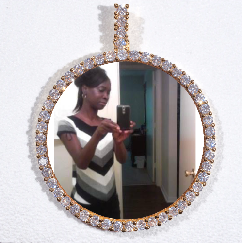 LARGE 3D CIRCLE CUSTOM PICTURE PENDANT