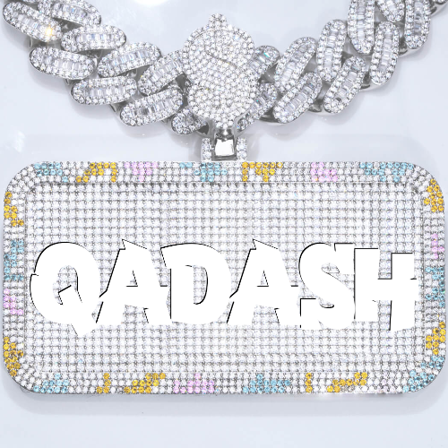 CUSTOM LETTER NECKLACE 3D COLORFUL SQUARE