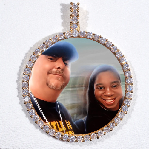 LARGE 3D CIRCLE CUSTOM PICTURE PENDANT