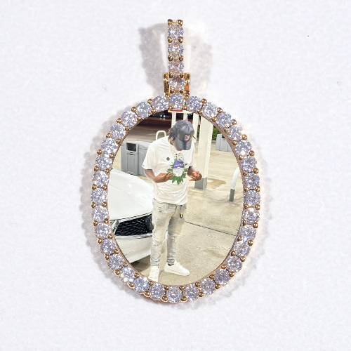 3D Oval Custom Picture Pendant