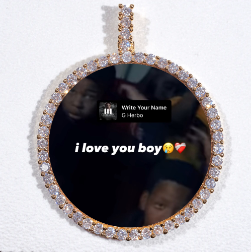 LARGE 3D CIRCLE CUSTOM PICTURE PENDANT