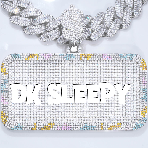 CUSTOM LETTER NECKLACE 3D COLORFUL SQUARE