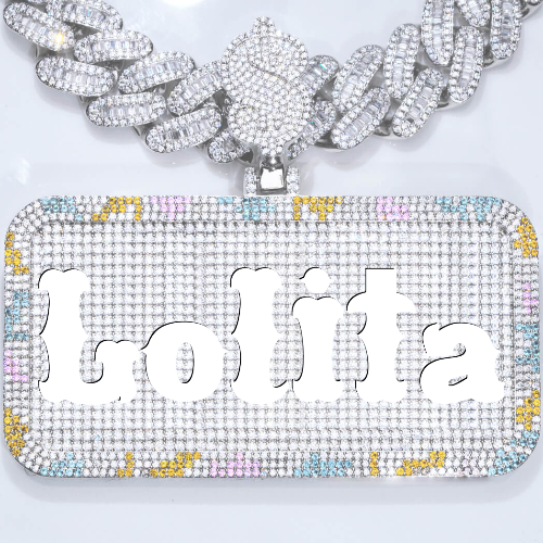 CUSTOM LETTER NECKLACE 3D COLORFUL SQUARE