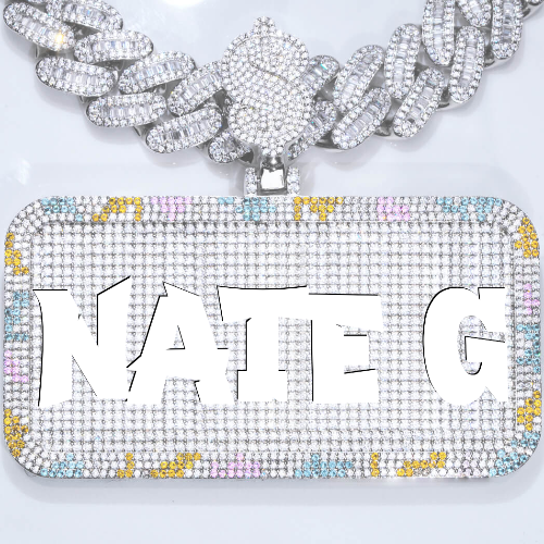 CUSTOM LETTER NECKLACE 3D COLORFUL SQUARE