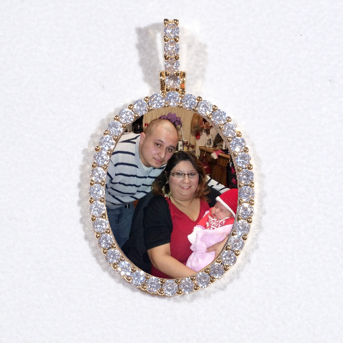 3D Oval Custom Picture Pendant