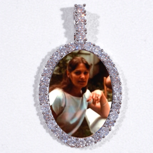 Large 3D Oval Custom Picture Pendant