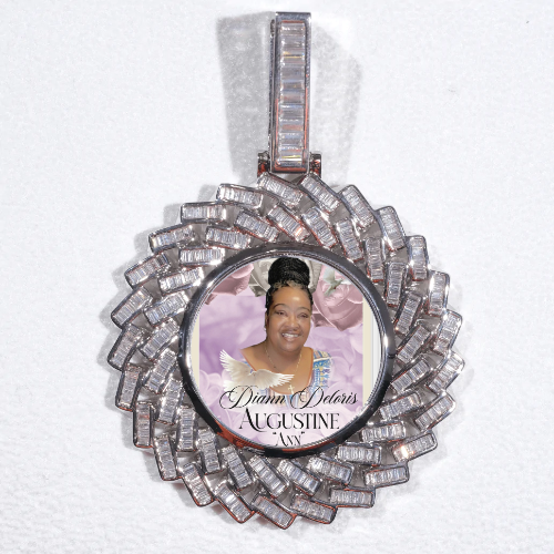 Large 3D Baguette Custom Picture Pendant