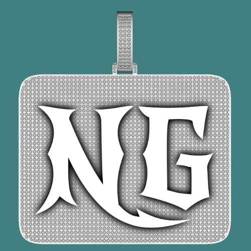 CUSTOM LETTER NECKLACE 3D BIG SQUARE