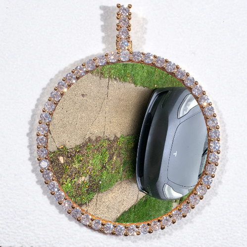 LARGE 3D CIRCLE CUSTOM PICTURE PENDANT