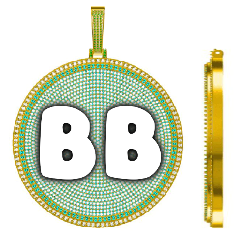 CUSTOM LETTER NECKLACE 3D BIG DISC