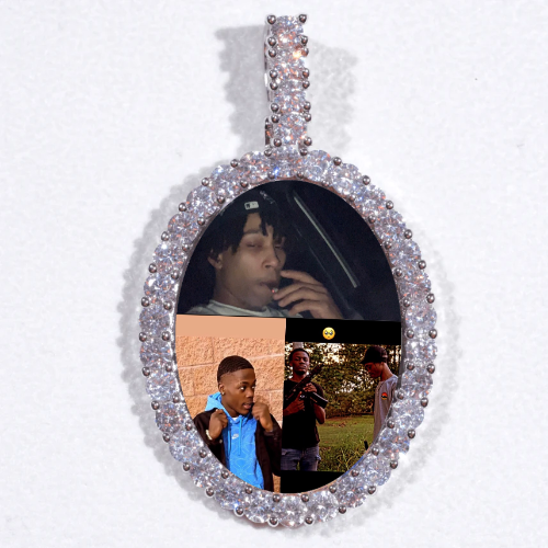 Large 3D Oval Custom Picture Pendant