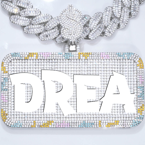 CUSTOM LETTER NECKLACE 3D COLORFUL SQUARE