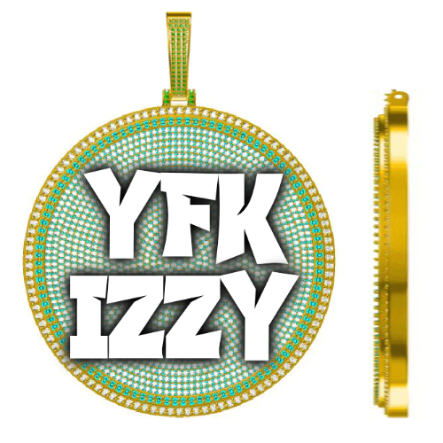 CUSTOM LETTER NECKLACE 3D BIG DISC
