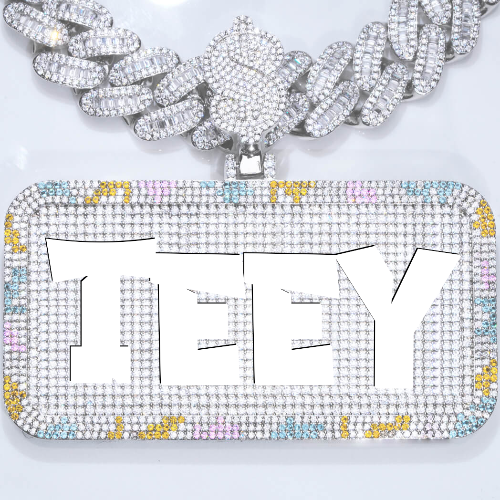CUSTOM LETTER NECKLACE 3D COLORFUL SQUARE